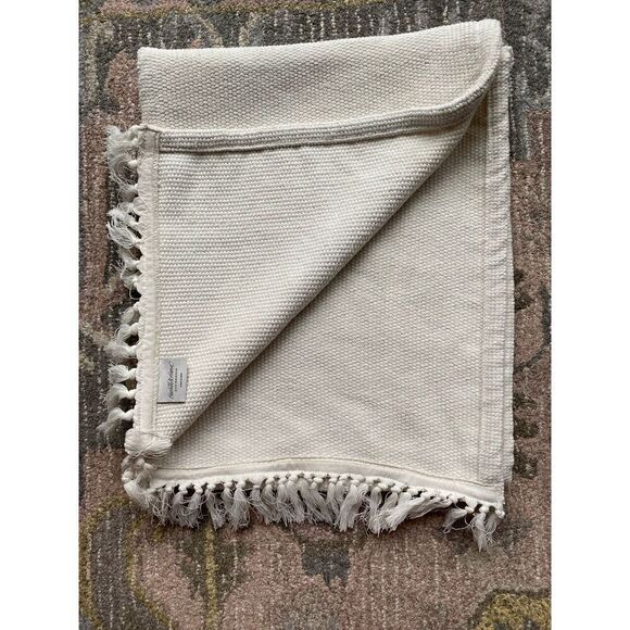 Hearth & Hand Magnolia Ivory Textured Fringed Ends Table Runner - Picture 4 of 7
